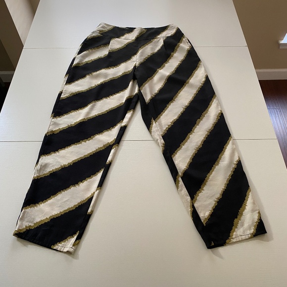 Masai Copenhagen Pai Striped Relaxed Fit High Rise Trousers Size Medium - Picture 2 of 12